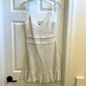 White Ruffle Sleeveless Dress